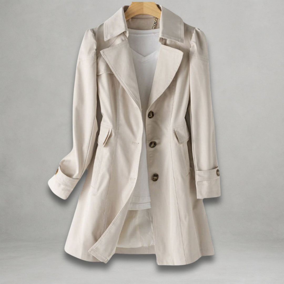 Scarlett | Abrigo Trench Clásico de Mujer con Botones y Solapa