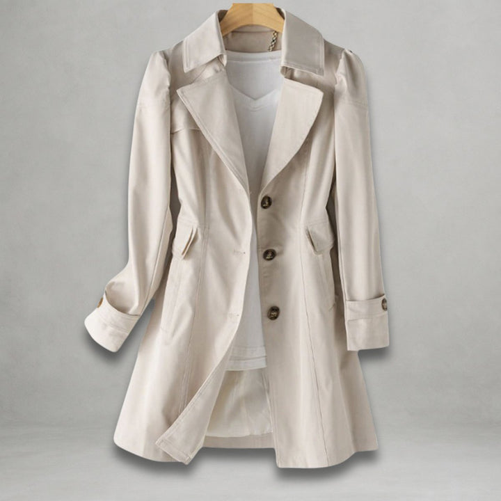 Scarlett | Abrigo Trench Clásico de Mujer con Botones y Solapa