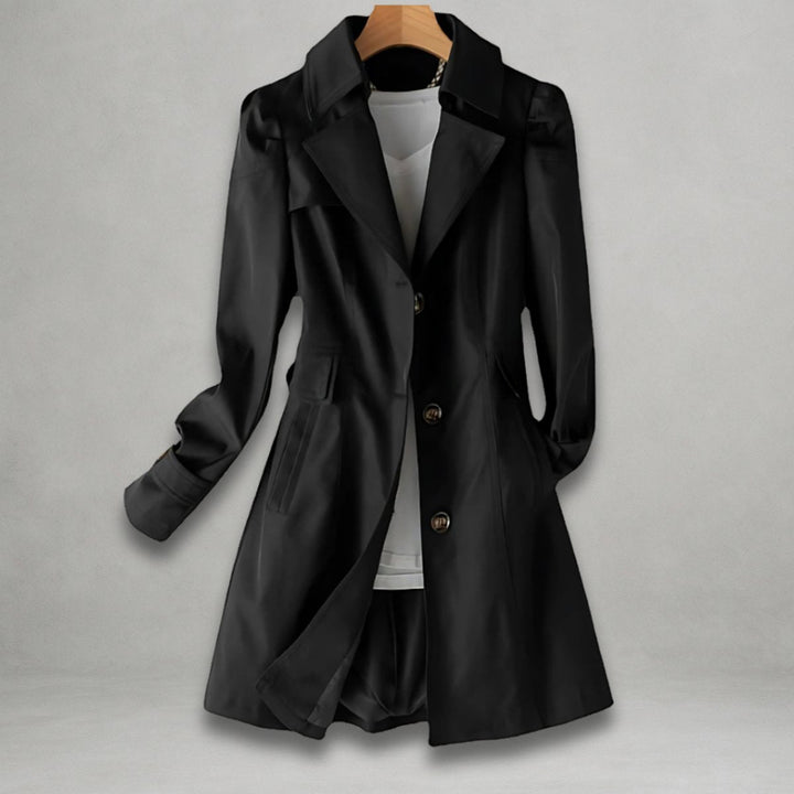 Scarlett | Abrigo Trench Clásico de Mujer con Botones y Solapa