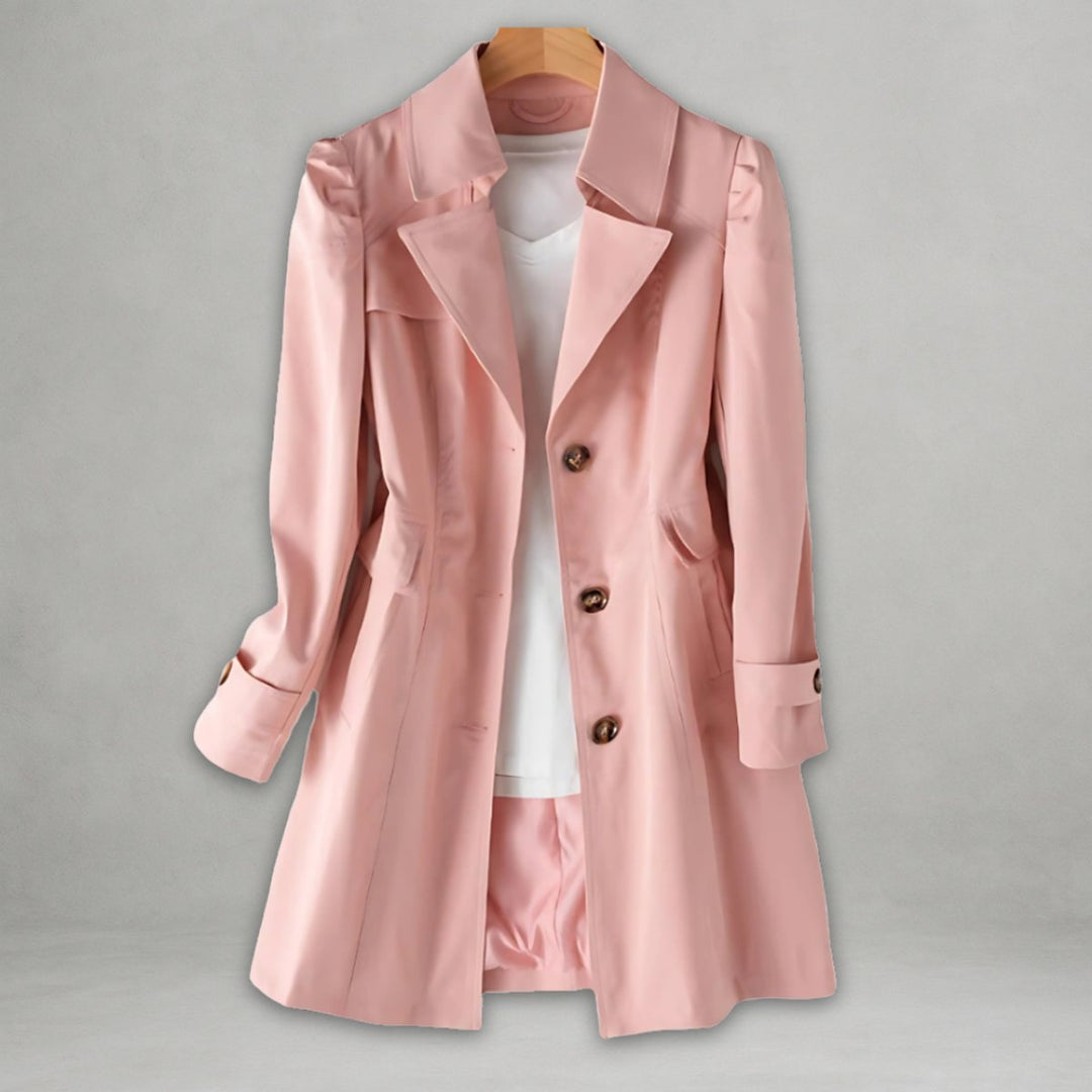 Scarlett | Abrigo Trench Clásico de Mujer con Botones y Solapa