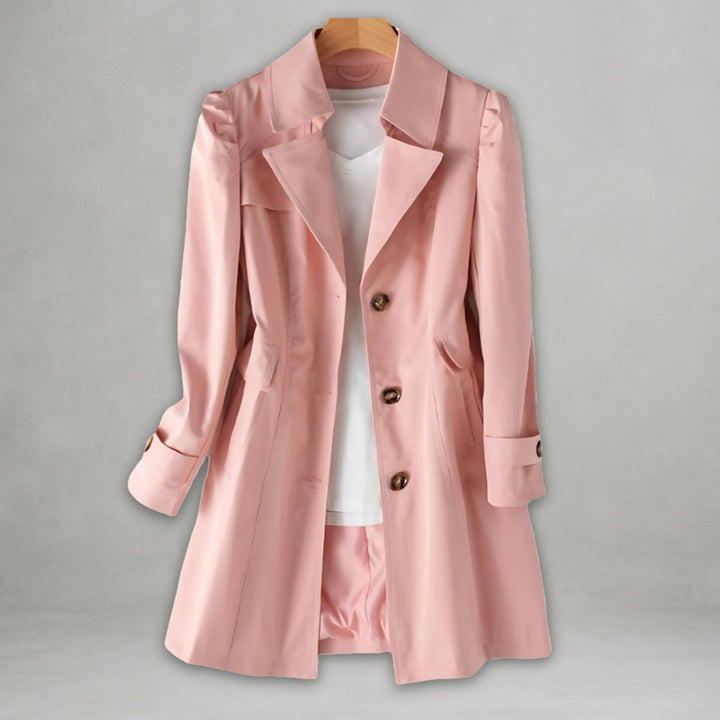 Scarlett | Abrigo Trench Clásico de Mujer con Botones y Solapa