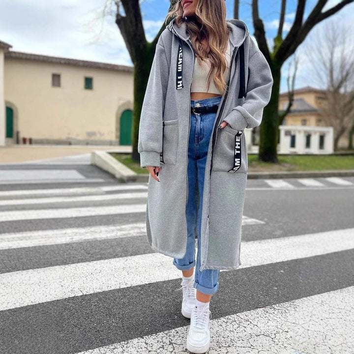 Aria | Abrigo Largo con Capucha y Cremallera para Mujer