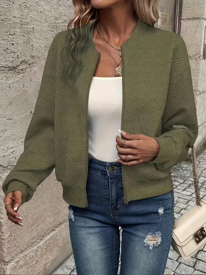 Emma | Chaqueta Bomber de Mujer Acolchada con Cremallera Texturizada