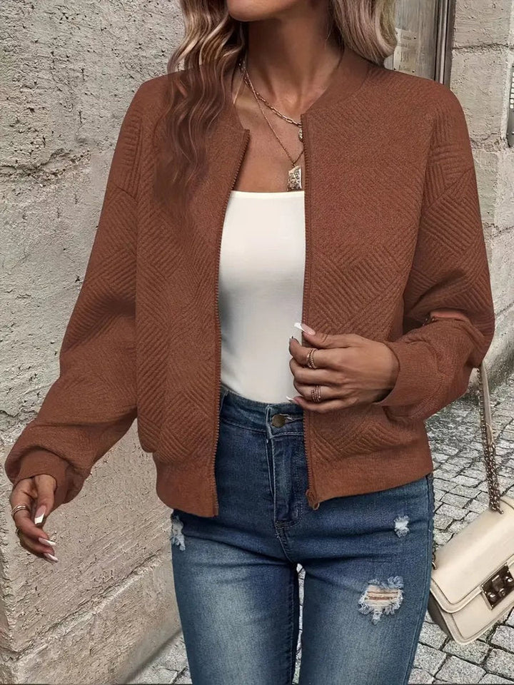 Emma | Chaqueta Bomber de Mujer Acolchada con Cremallera Texturizada