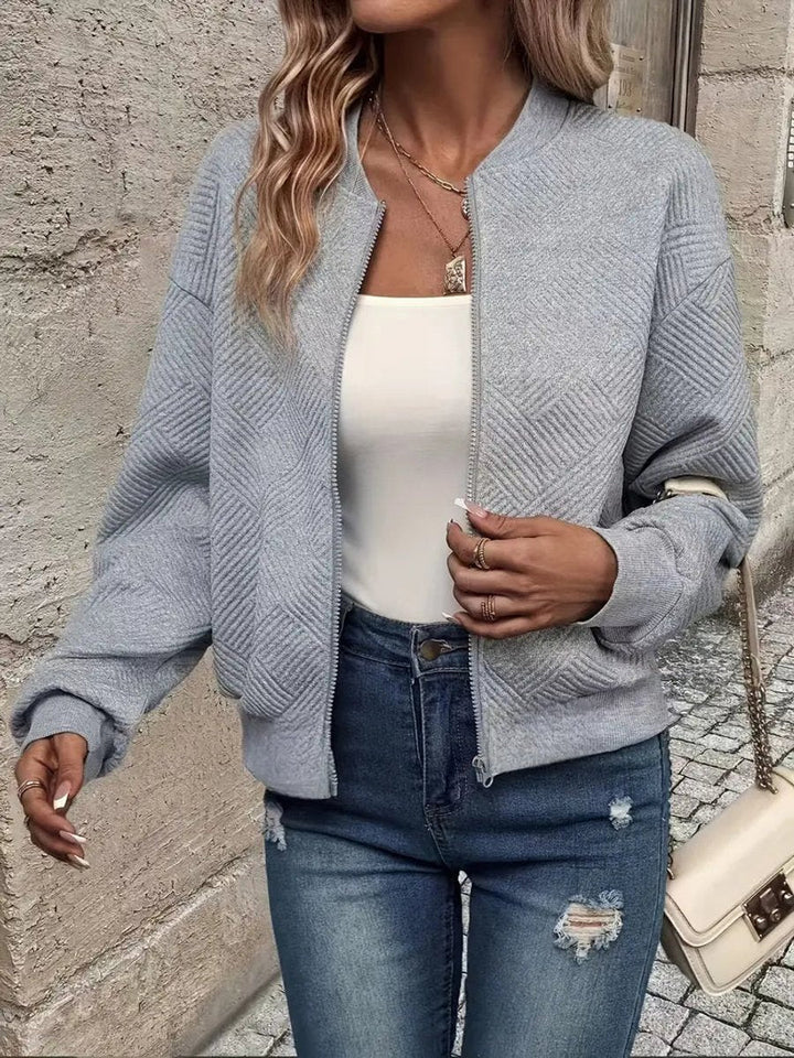 Emma | Chaqueta Bomber de Mujer Acolchada con Cremallera Texturizada