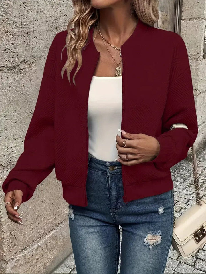 Emma | Chaqueta Bomber de Mujer Acolchada con Cremallera Texturizada