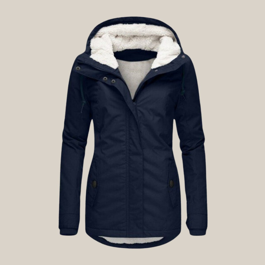 Harper | Chaqueta acolchada con forro de sherpa y capucha para mujer