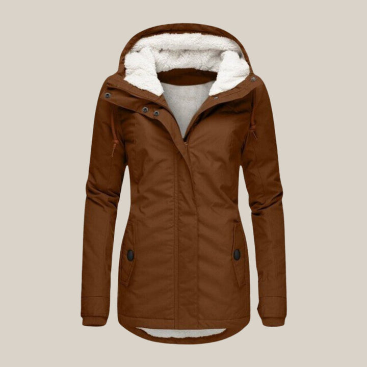Harper | Chaqueta acolchada con forro de sherpa y capucha para mujer