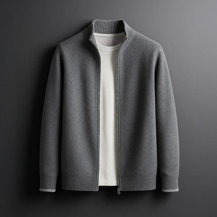 Veste en Maille avec Fermeture Éclair