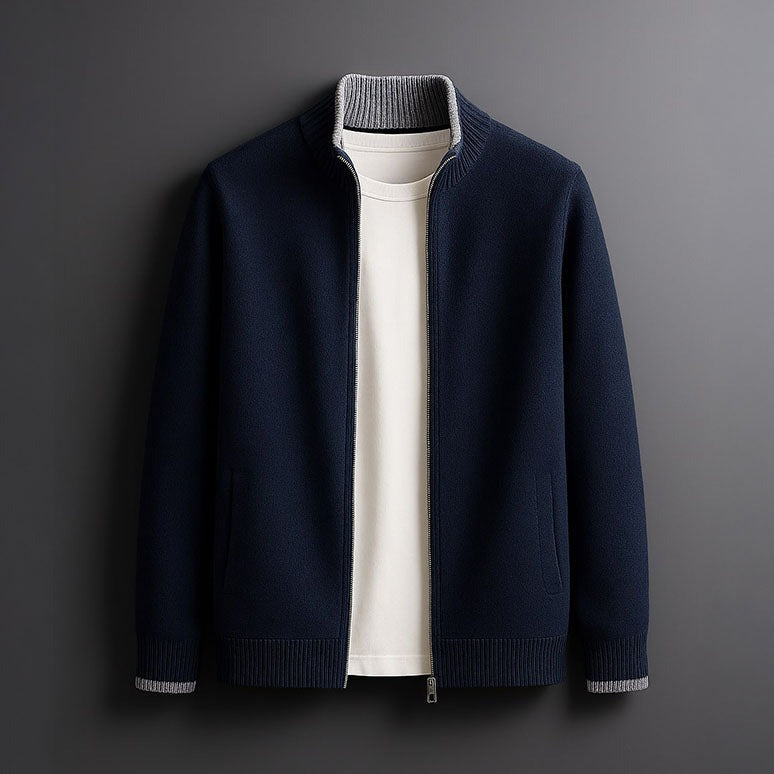 Veste en Maille avec Fermeture Éclair